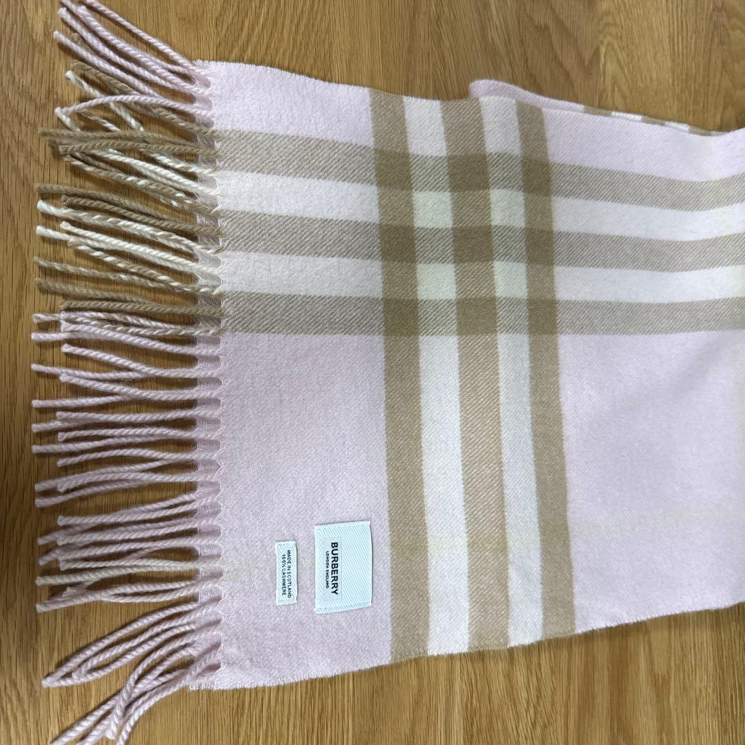 BURBERRYカシミヤ100%マフラー アラバスター　ピンク