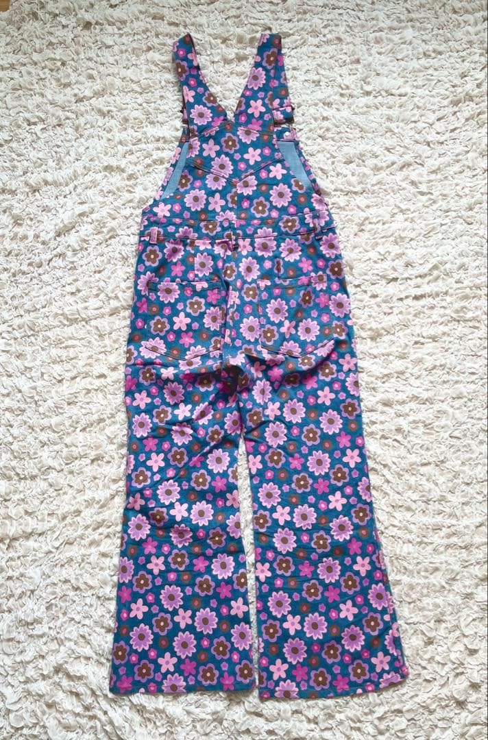 春　キャンディストリッパー　花　総柄　デニム　オーバーオール　2　デニム