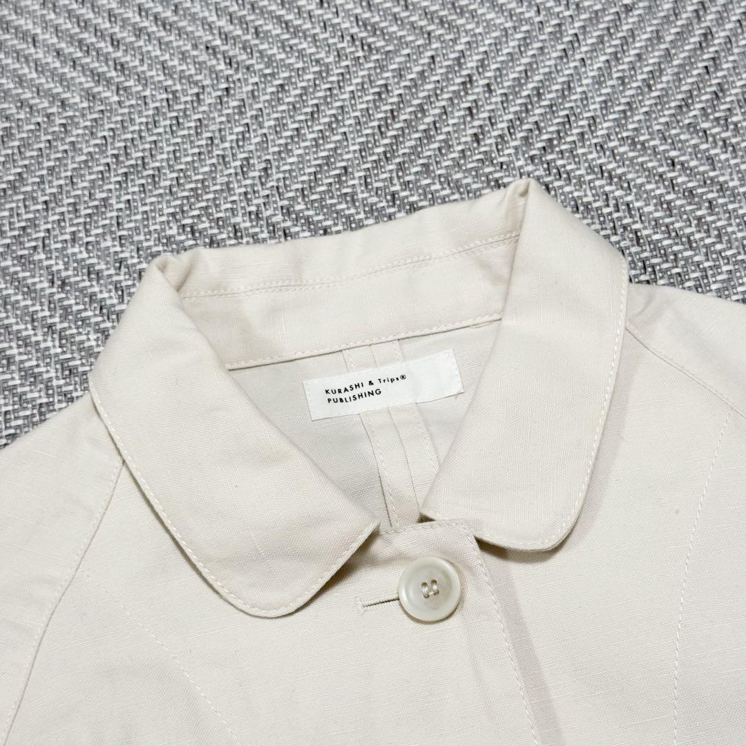 美品 北欧暮らしの道具店「これさえあればの1枚に」 こだわり襟のショート丈コート