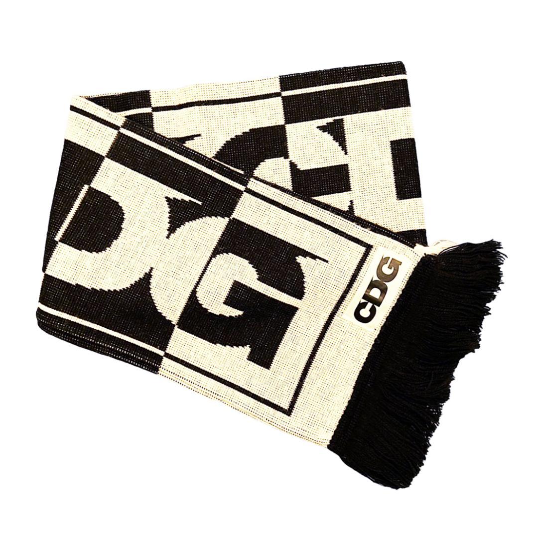 【希少】美品 CDG マフラー WHITE×BLACK