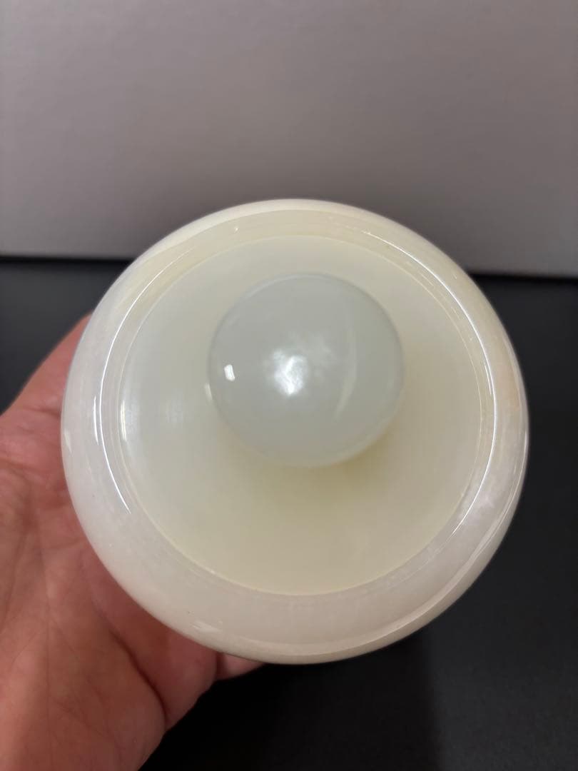 アフガンジェイド　蓋付き壺　630g 天然石の壺