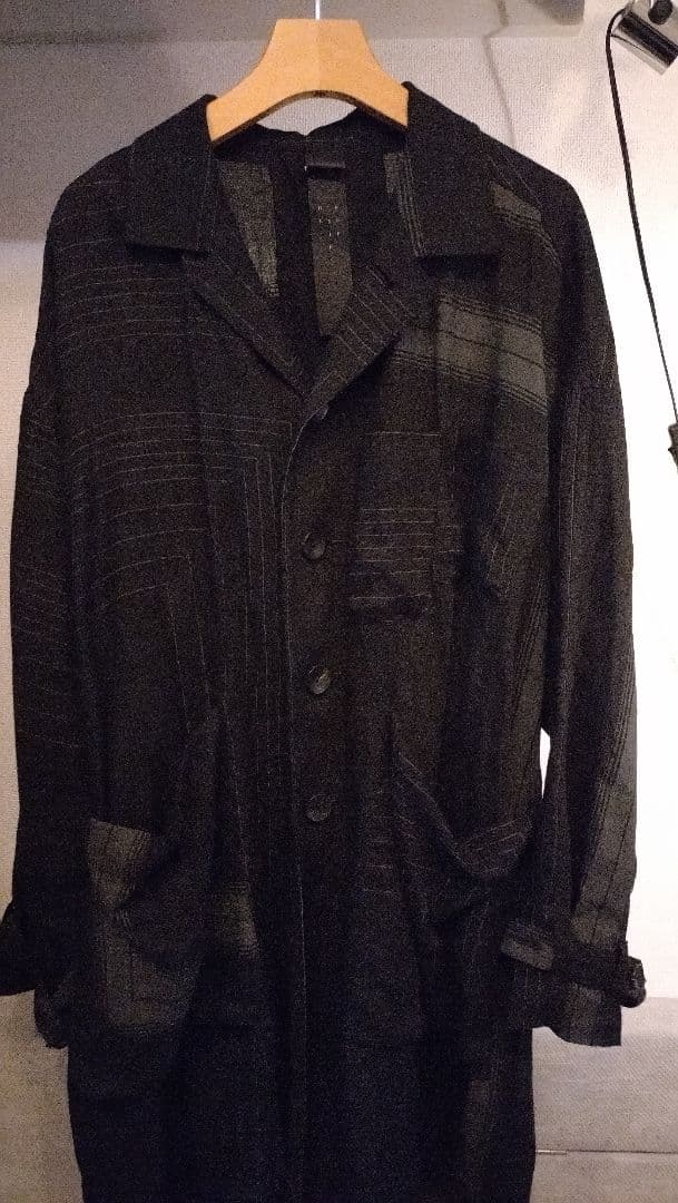 the viridi-anne スクエアプリントリネンコート