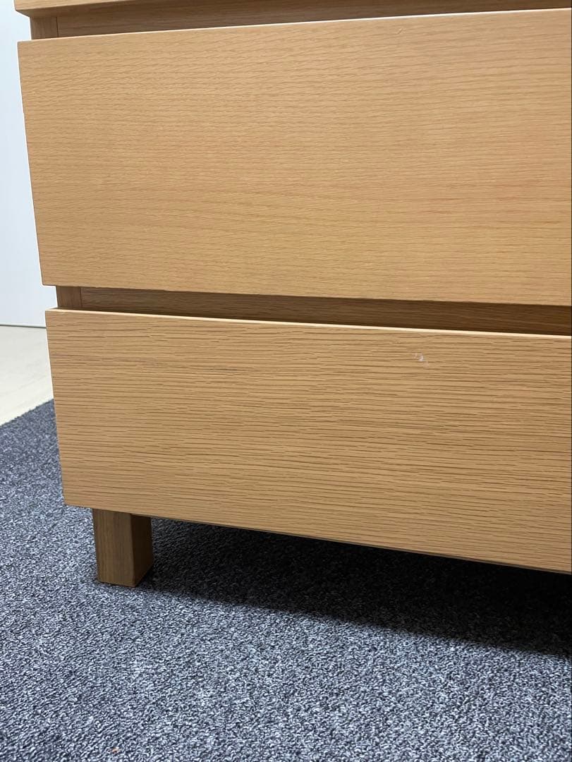 無印良品　オーク材チェスト6段ワイド　廃盤　幅800 mm ①