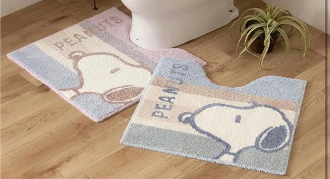 9日迄大特価　ブルー色　PEANUTS スヌーピー　トイレマットセット　新品