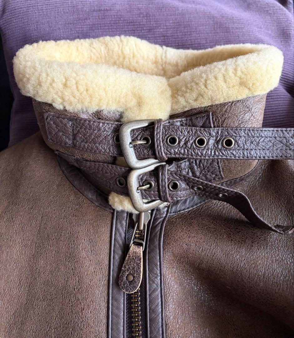 nico☆B-3 フライトジャケット　ミリタリー　ムートン　ボア　ブラウン