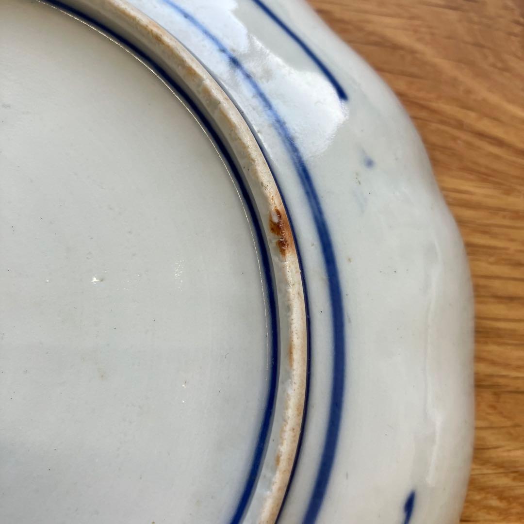 値下げ！明治時代　古伊万里 6寸皿 4枚セット 色絵 中皿 金彩 ベロ藍　蔵出し