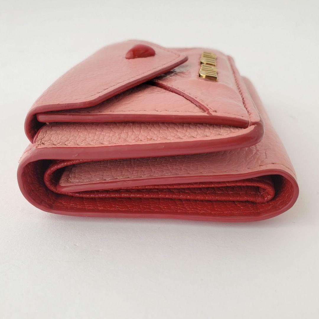 miu miu　3つ折り財布　ラブレター　マドラスラブ　ピンク　ミュウミュウ