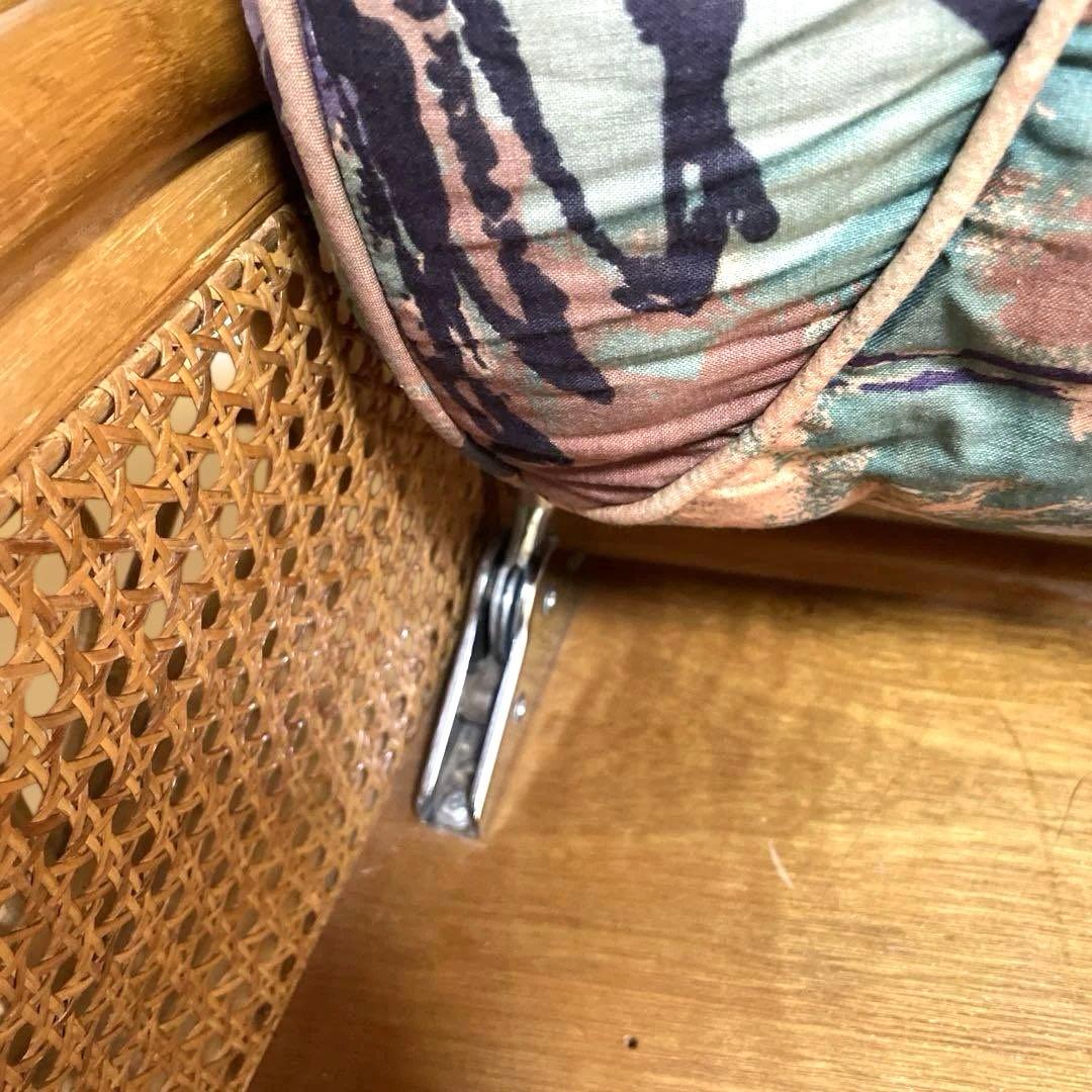 ラタン 籐 回転座椅子 3段リクライニング クッション チェア