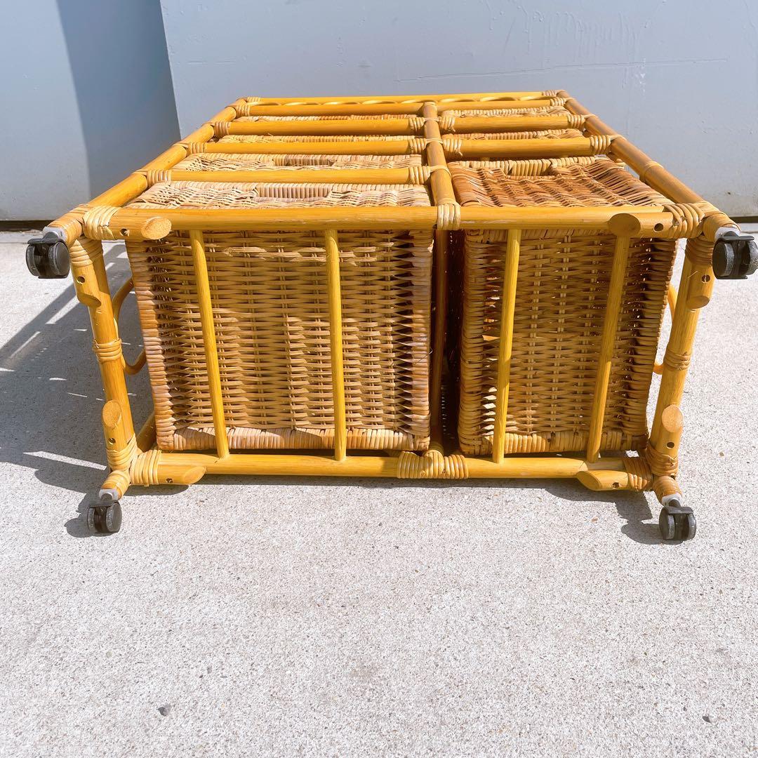 【美品】ラタン 7杯チェスト 籐製 引き出し収納 アンティーク 昭和レトロ