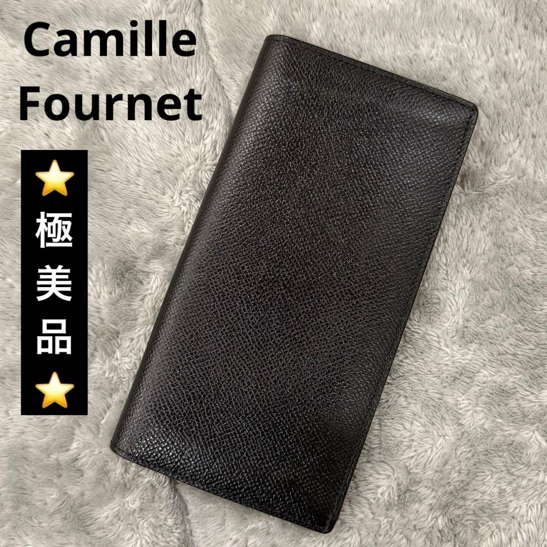 ⭐️極美品⭐️　カミーユフォルネ　長財布　旧ロゴ　二つ折り財布　レザー　黒