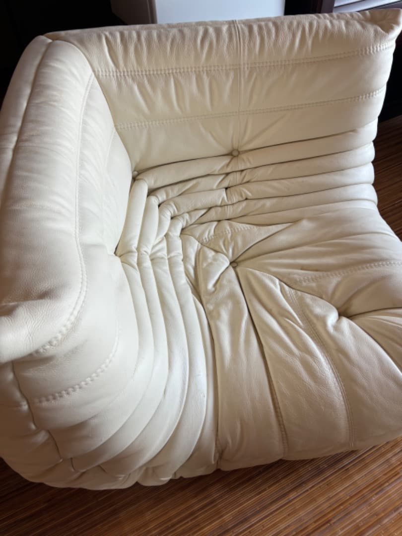 【 早い者勝ち5万円off‼︎】 リーン・ロゼ　ホワイト皮革コーナーソファ