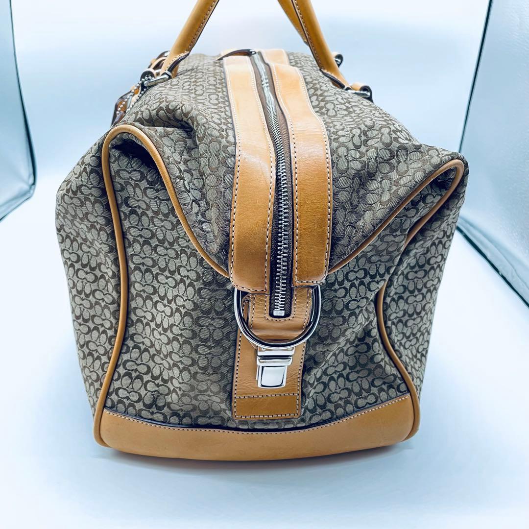 コーチ　シグネチャー　ボストンバッグ F77013 ベージュ系　大型