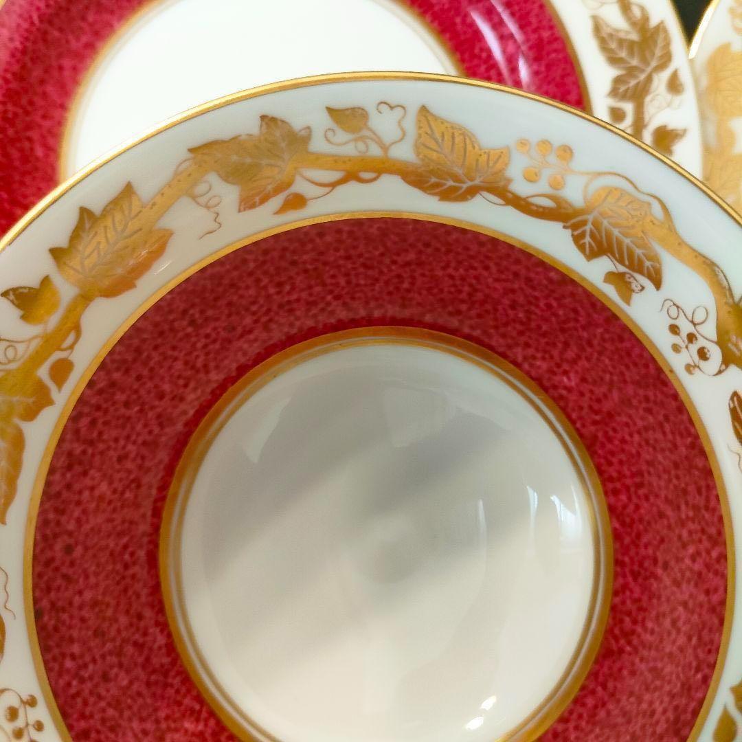 希少品★ウェッジウッド ホワイトホール パウダー 2客セット ルビー ゴールド