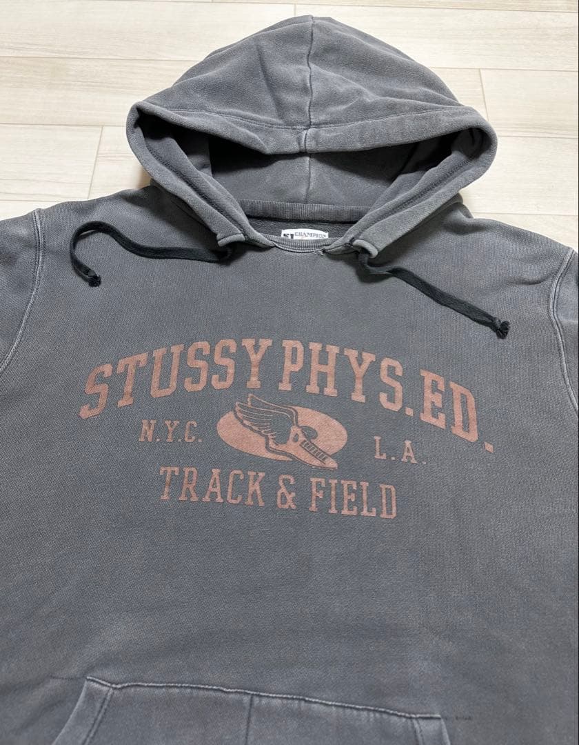 00s old stussy × champion 後付けパーカー