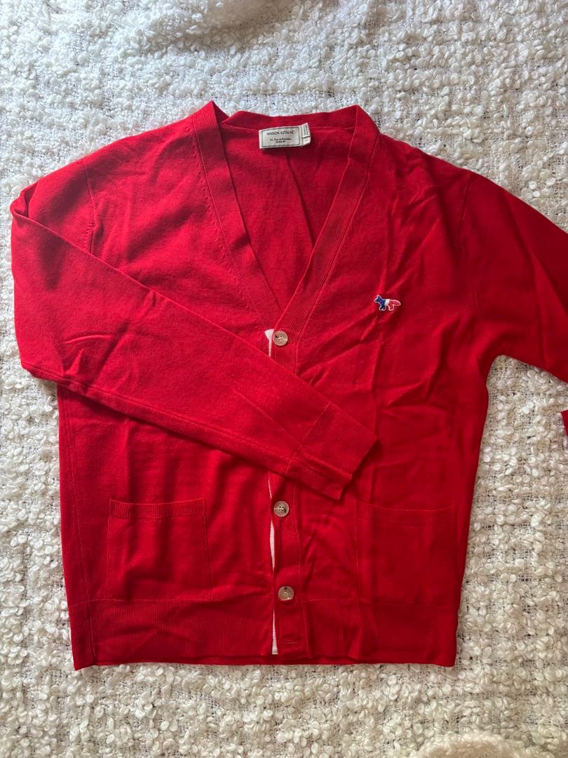 MAISON KITSUNÉ レッド カーディガン L