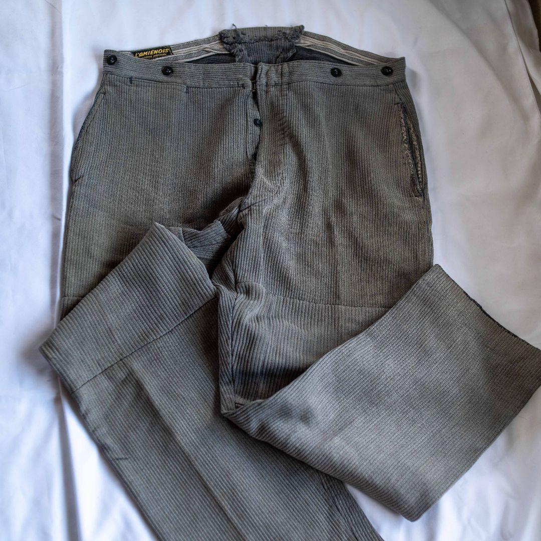 30s-40s ユーロヴィンテージ フレンチ コットンピケパンツ