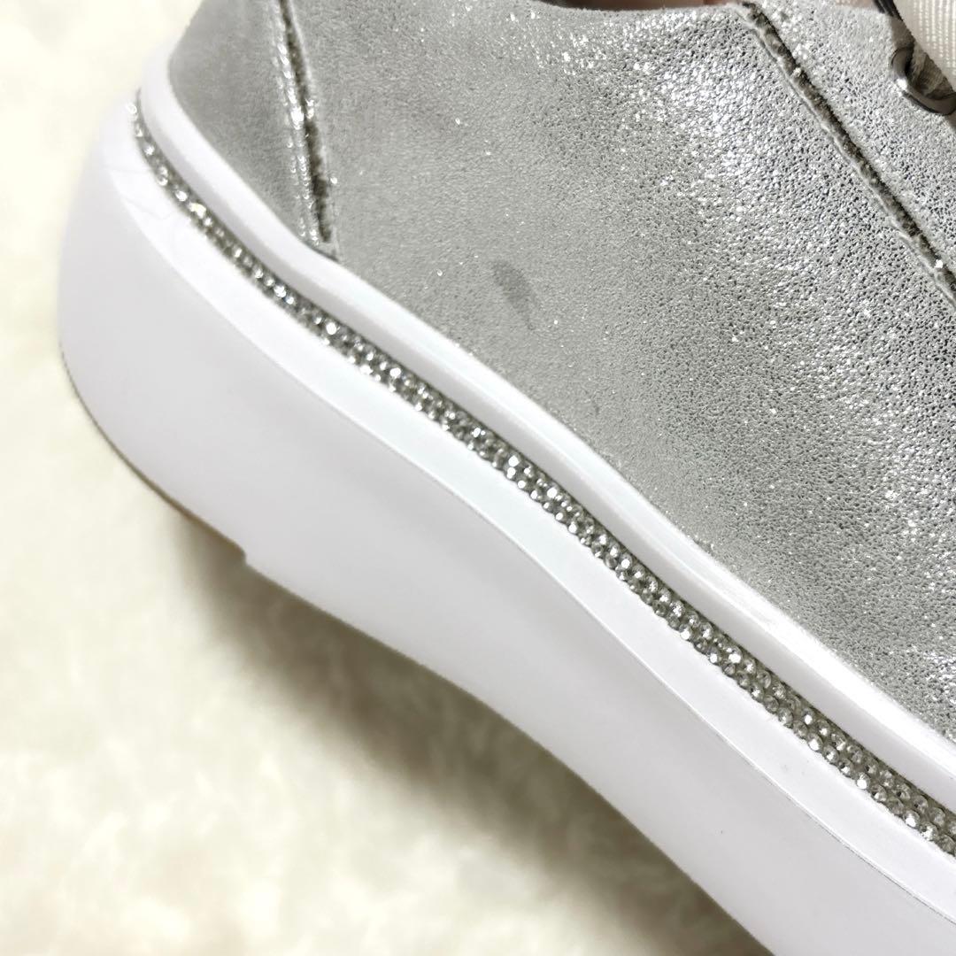 【美品】LANVIN ランバン　スニーカー　シルバー　グリッター　ラメ　22.5