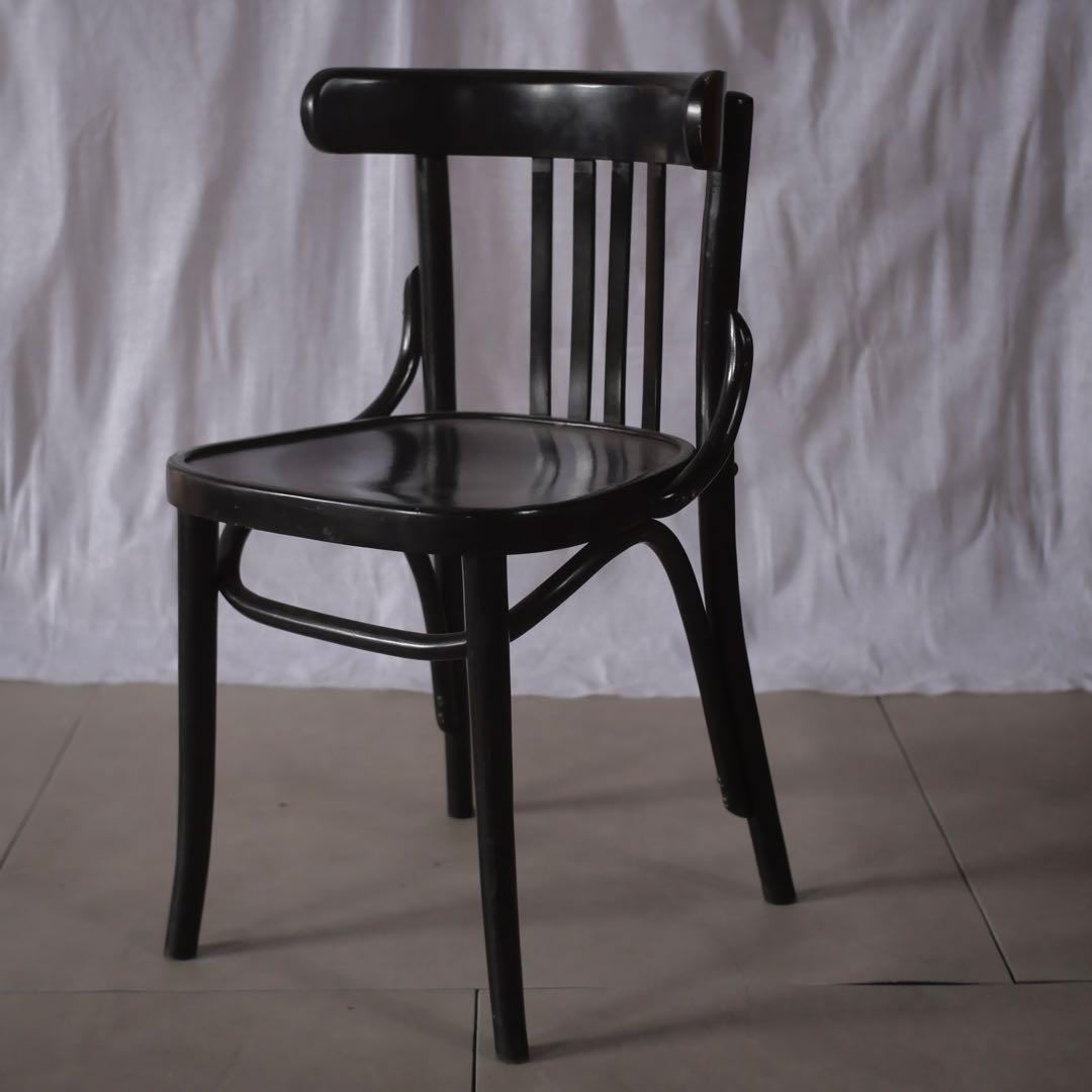 ②椅子　曲木　ダイニングチェア　黒b古家具　古道具　アンティーク　昭和レトロ