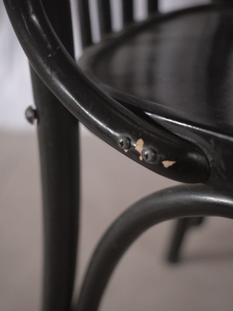 ②椅子　曲木　ダイニングチェア　黒b古家具　古道具　アンティーク　昭和レトロ