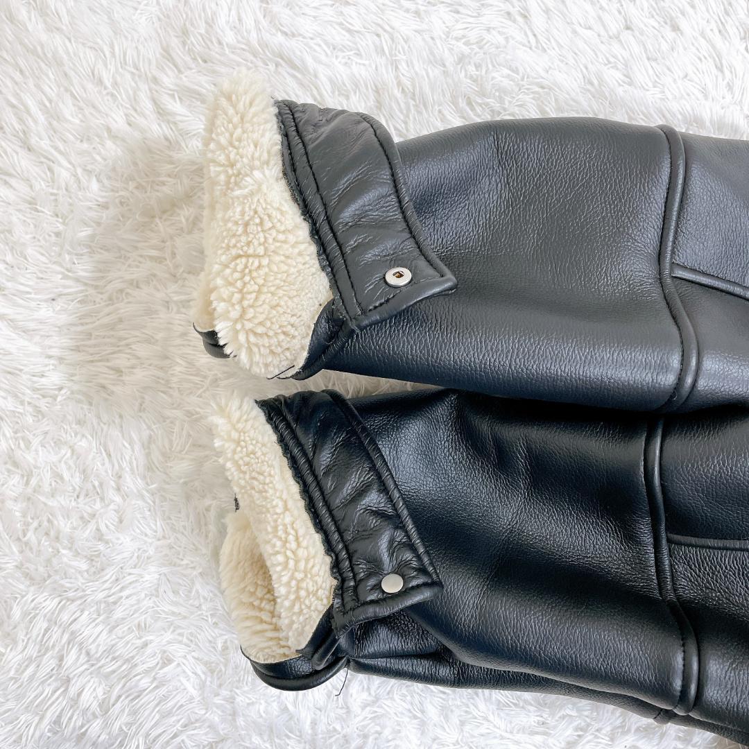 【美品】 ZARA 裏ボア フェイクレザー フライトジャケット B-3