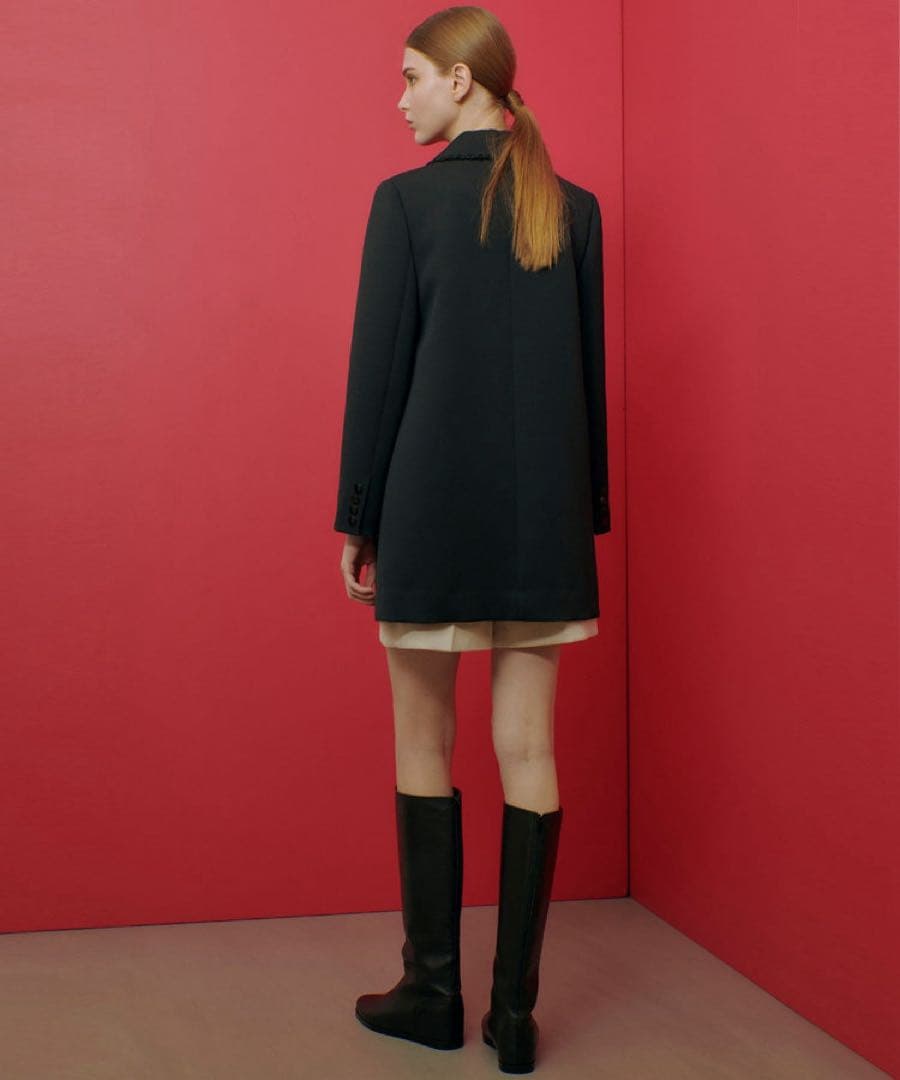 ルルウィルビー　トリプルクロスステンカラーコート　ブラック　アルアバイル