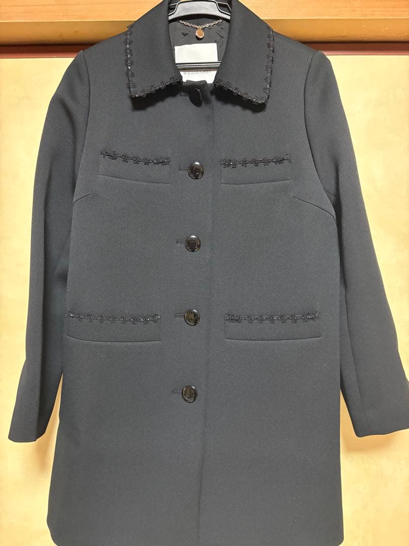 ルルウィルビー　トリプルクロスステンカラーコート　ブラック　アルアバイル