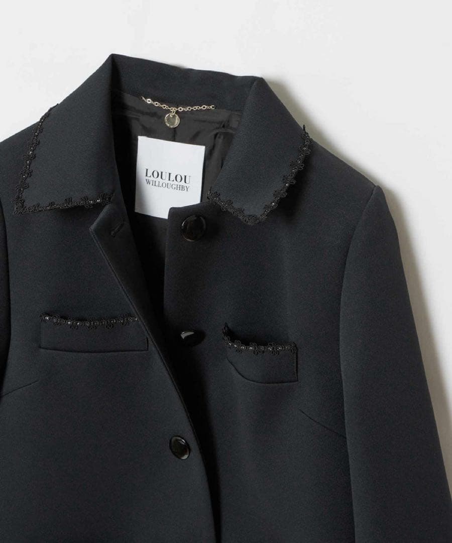 ルルウィルビー　トリプルクロスステンカラーコート　ブラック　アルアバイル