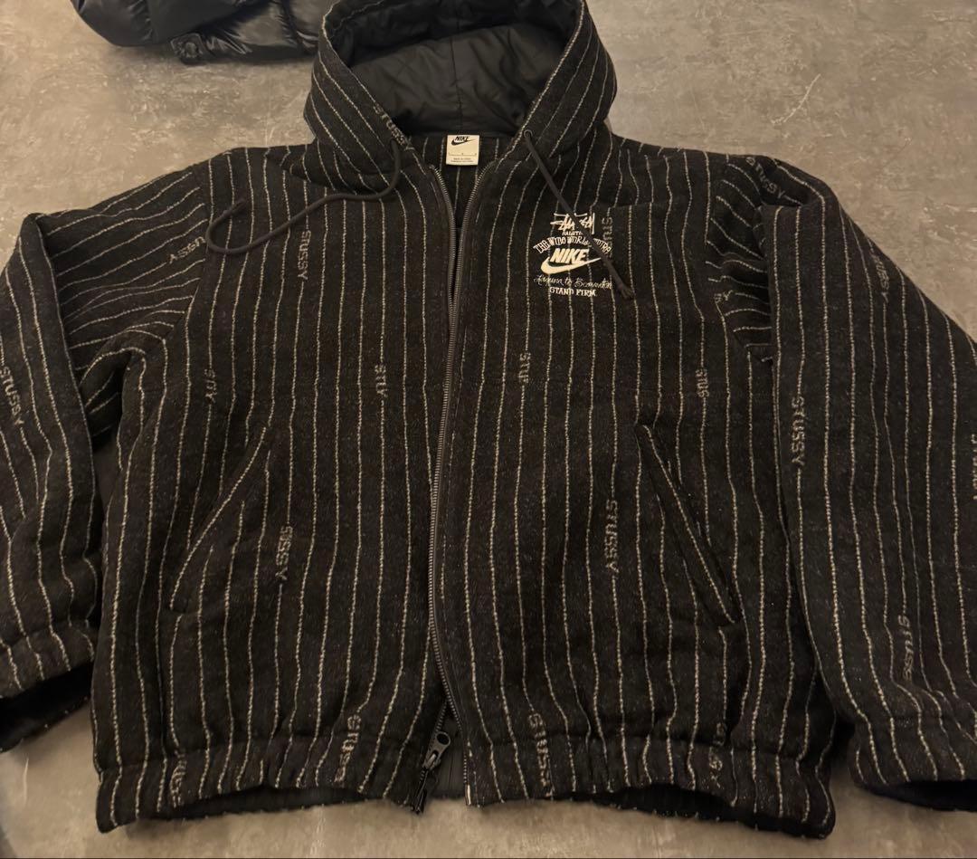 Nike Stussyストライプフード付きジャケット