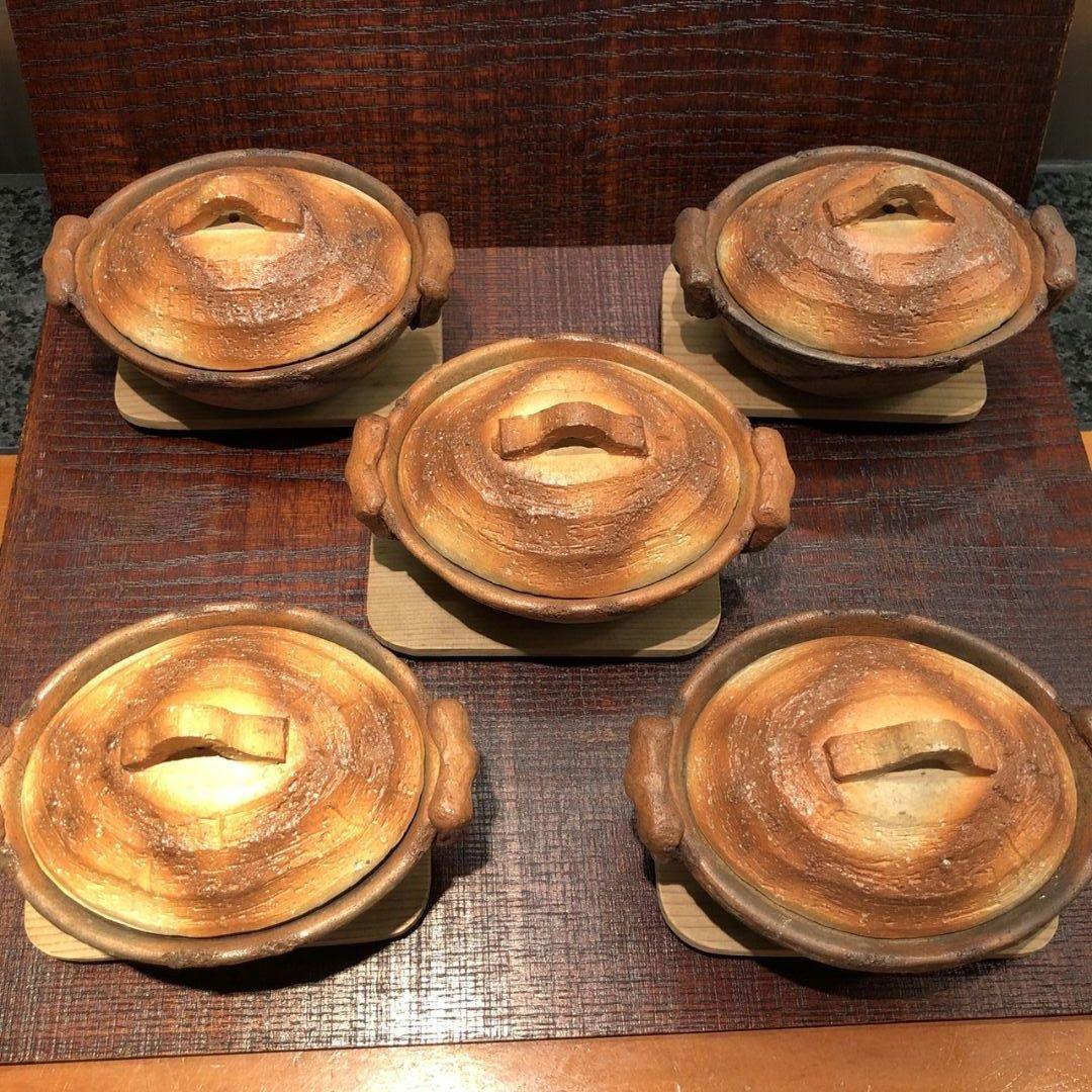 備前　火襷　目玉焼き器