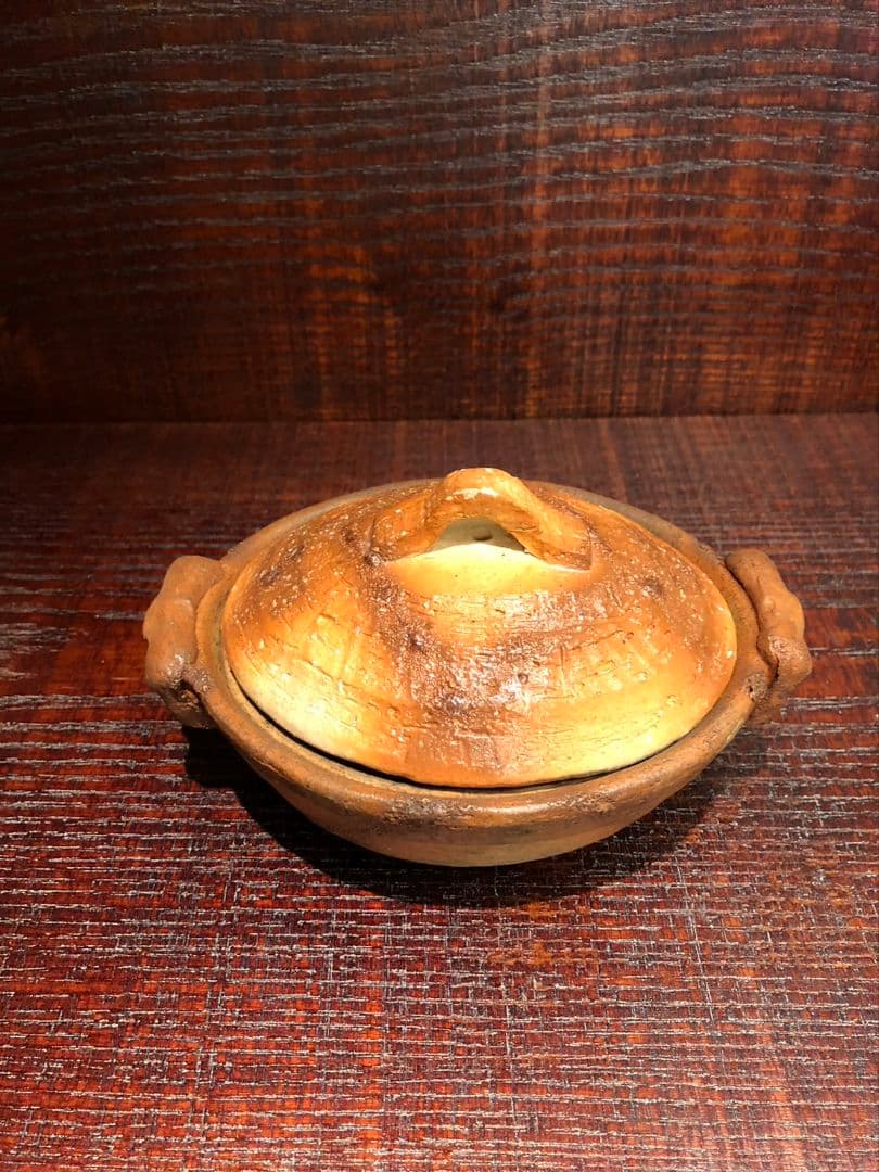 備前　火襷　目玉焼き器