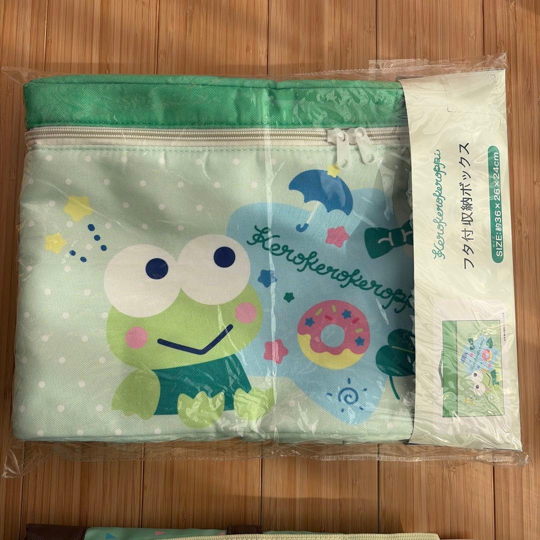 けろけろけろっぴ フタ付収納ボックス　保冷保温　お買い物バッグ　折りたたみ式