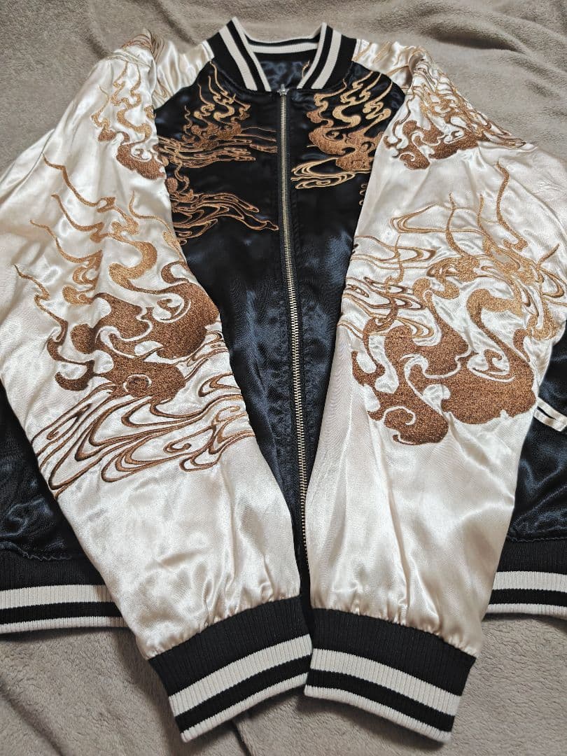 美品 絡繰魂 super 日本 限定 スカジャン unisex 100%silk