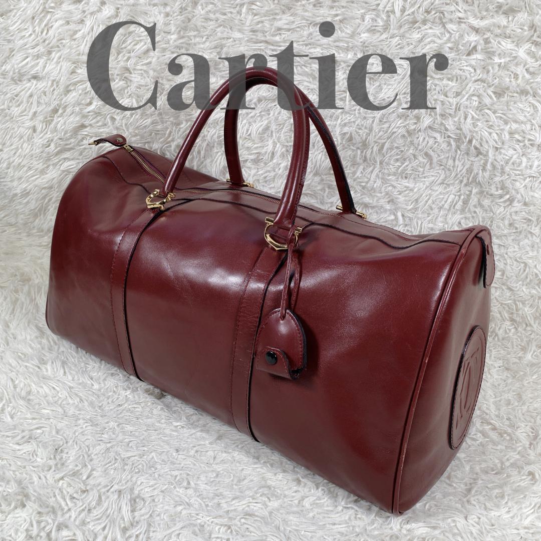 【美品】カルティエ マストライン レザー ボストンバッグ トラベルバッグ