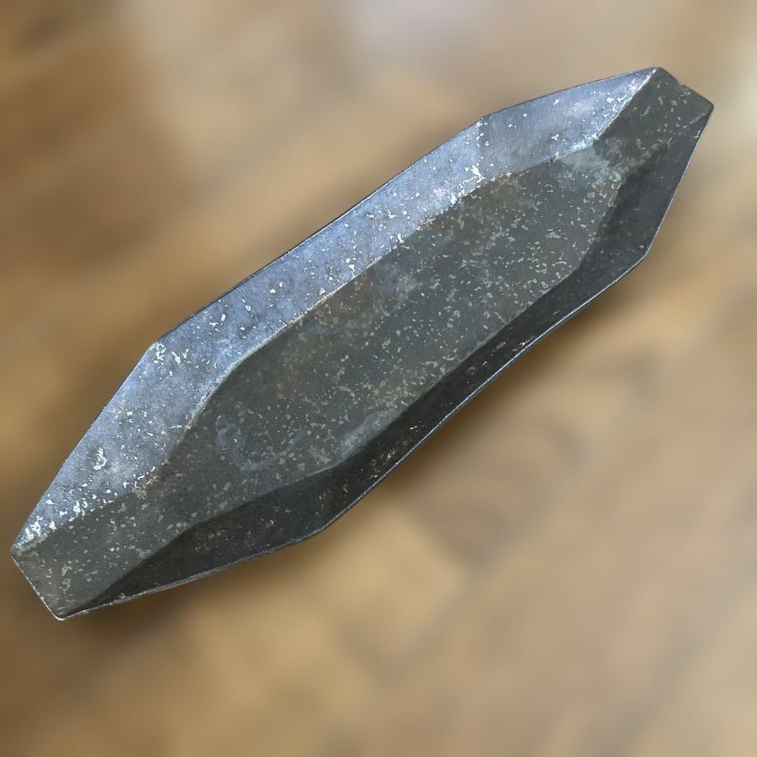 安福由美子 八角長皿 錆 特大サイズ新品未使用