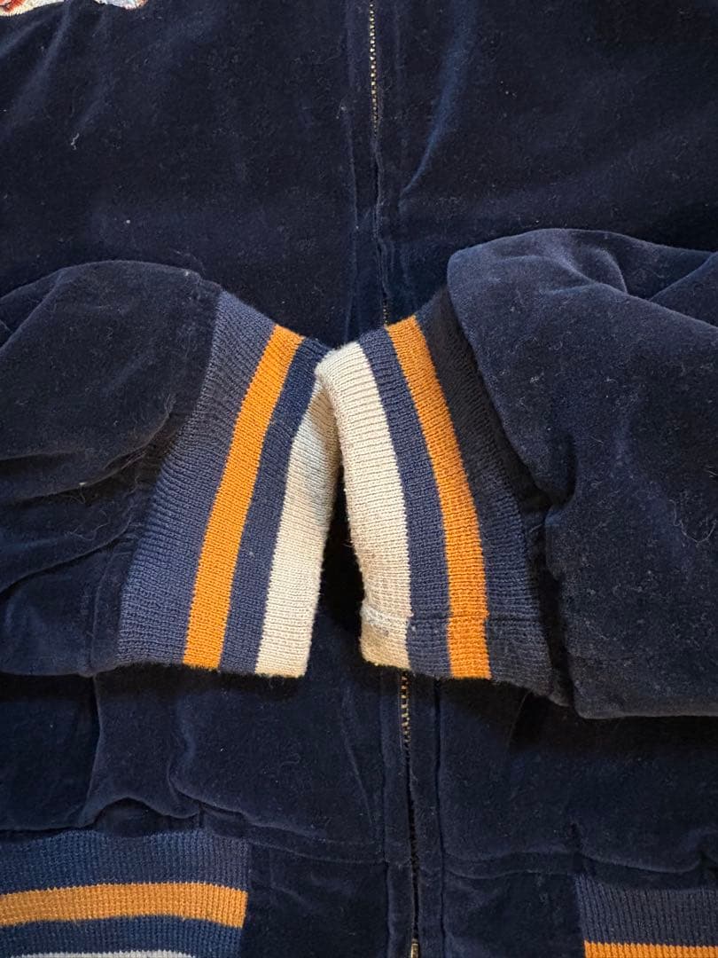 【希少】HOUSTON ベロア スカジャン 別珍 桃太郎 金太郎 リバーシブル