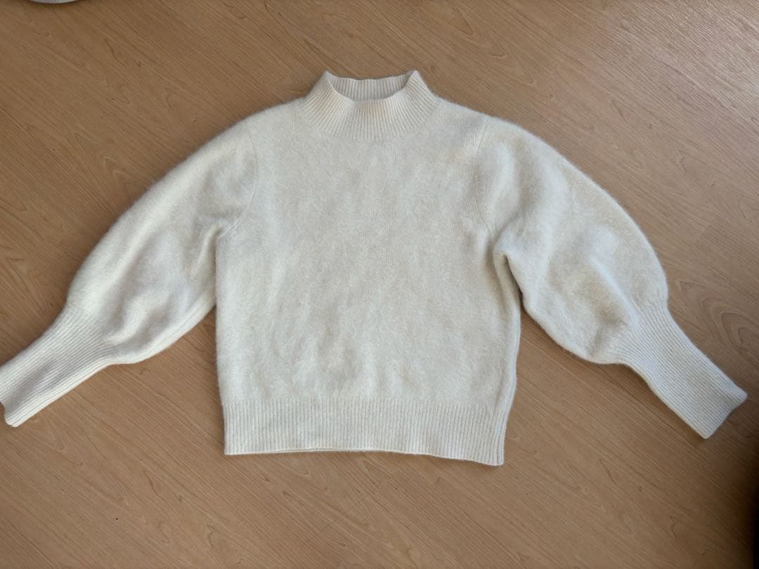 アナイ　セーター　ホワイト　38 袖ボリューム