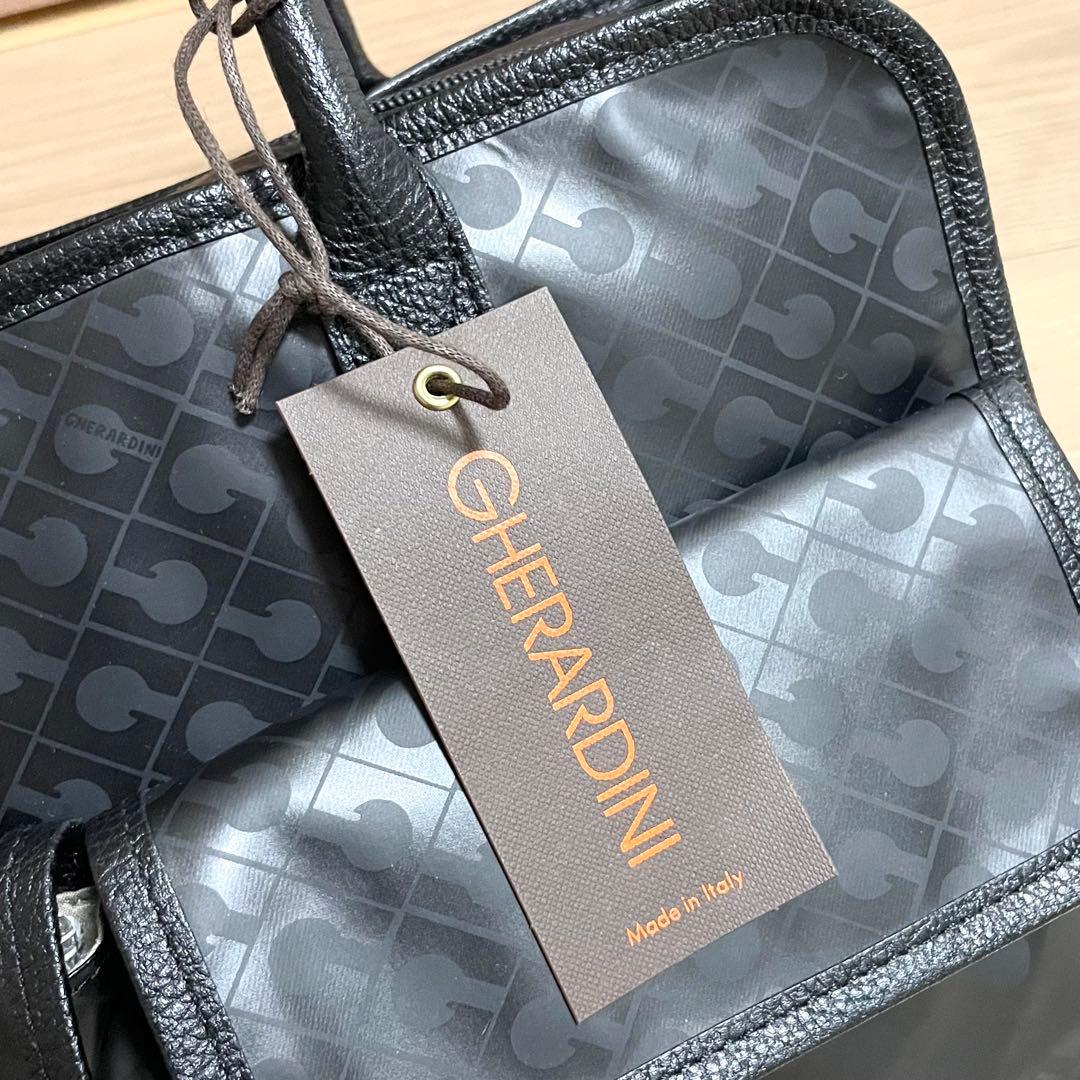 未使用タグ付/ゲラルディーニ　ミニボストン　ハンドバッグ　ソフティ　現行　黒