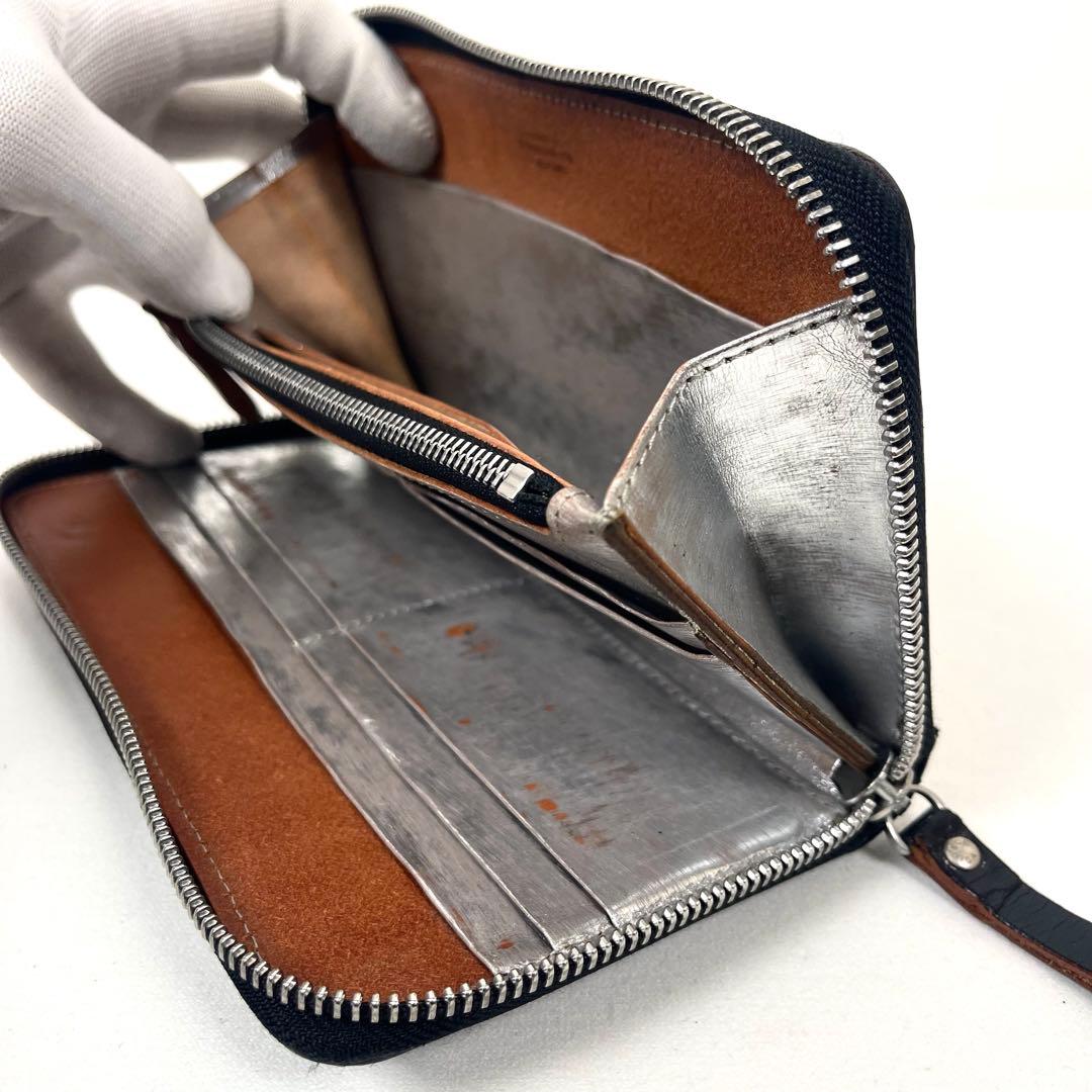 ポーター　長財布　ラウンドファスナー　フィルム　フォイル　オールレザー　ブラック