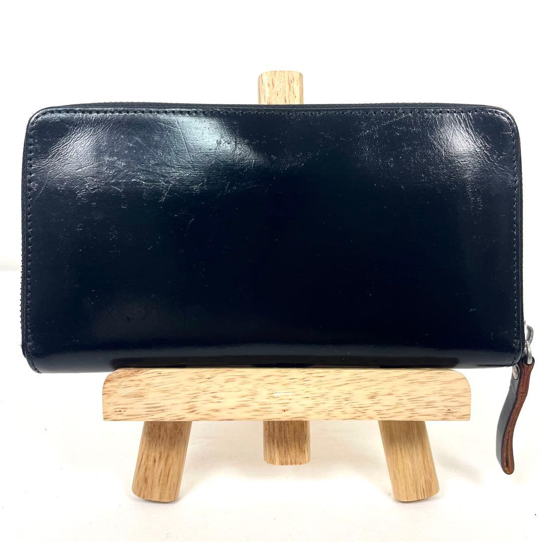 ポーター　長財布　ラウンドファスナー　フィルム　フォイル　オールレザー　ブラック