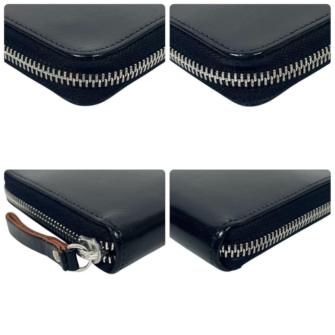 ポーター　長財布　ラウンドファスナー　フィルム　フォイル　オールレザー　ブラック