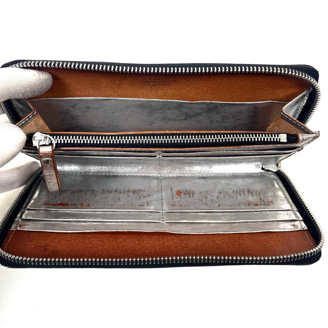 ポーター　長財布　ラウンドファスナー　フィルム　フォイル　オールレザー　ブラック