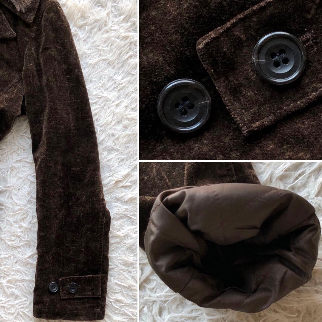 【美品】トルネードマート　ファーコート　茶　ベルベット　y2k キルティング
