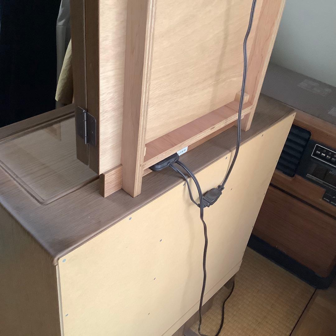 昭和レトロ　三面鏡　ドレッサー　フラワーランプ付き　椅子別売り　姿見　化粧台