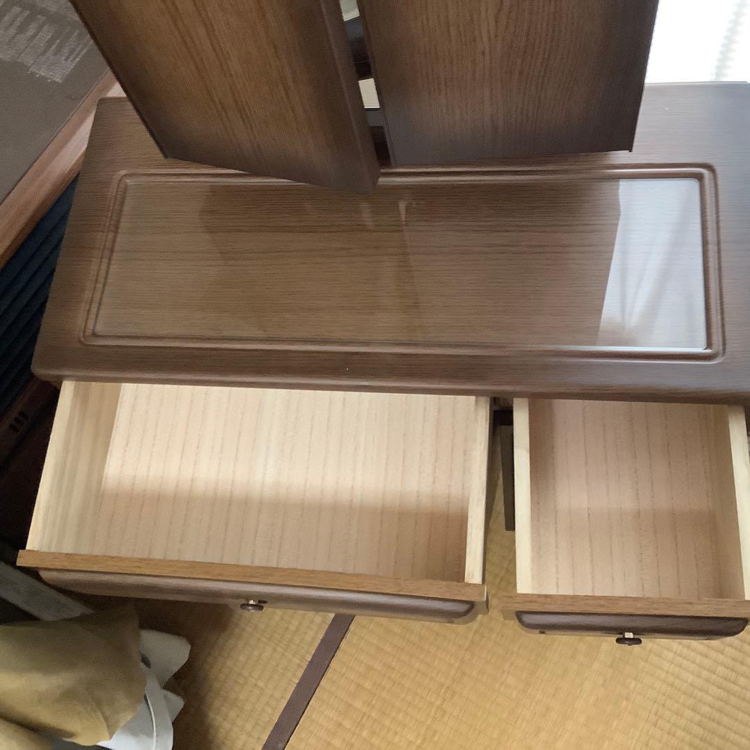 昭和レトロ　三面鏡　ドレッサー　フラワーランプ付き　椅子別売り　姿見　化粧台