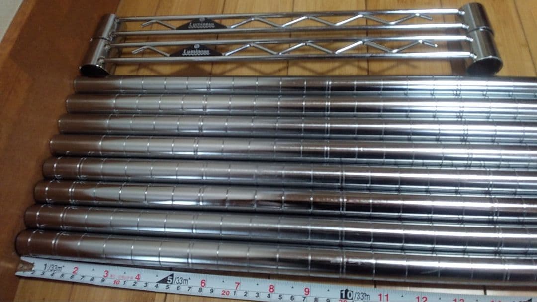 メタルラック 177×90×46 4枚➕ハーフ板 サイドバー　キャスター送料込