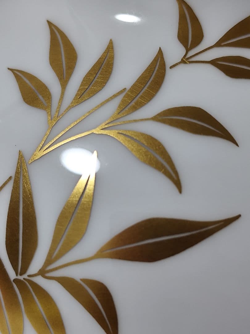 [希少] 大倉陶園 OKURA 花瓶 花器 南天 金彩 フラワーベース