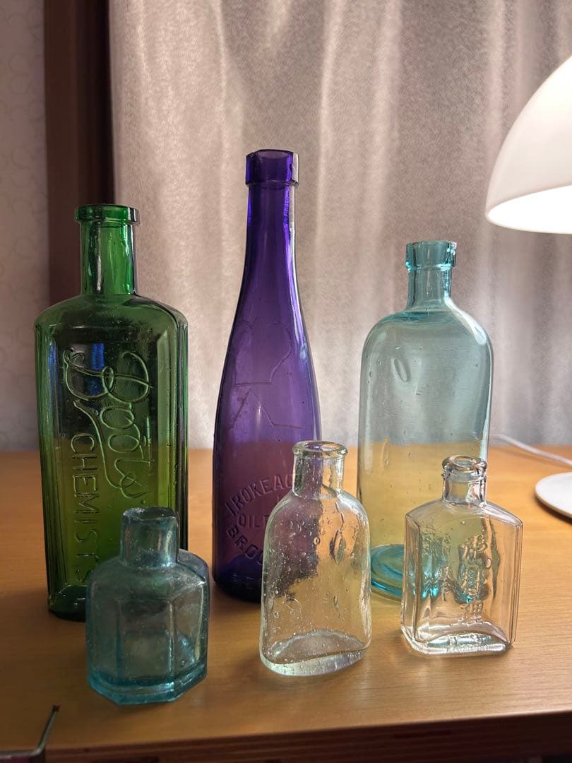 アンティーク　瓶　昭和レトロ　ヴィンテージ　花瓶　ガラス瓶　6個セット