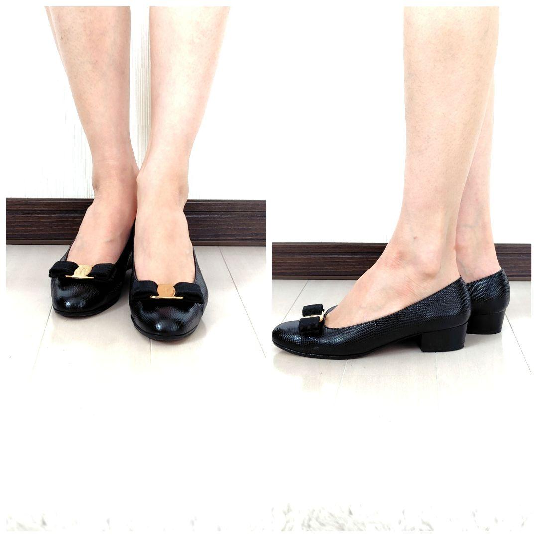 ✨️腕利き職人のリペア済✨️美品❤箱付【フェラガモ】 ヴァラ パンプス 黒6.5