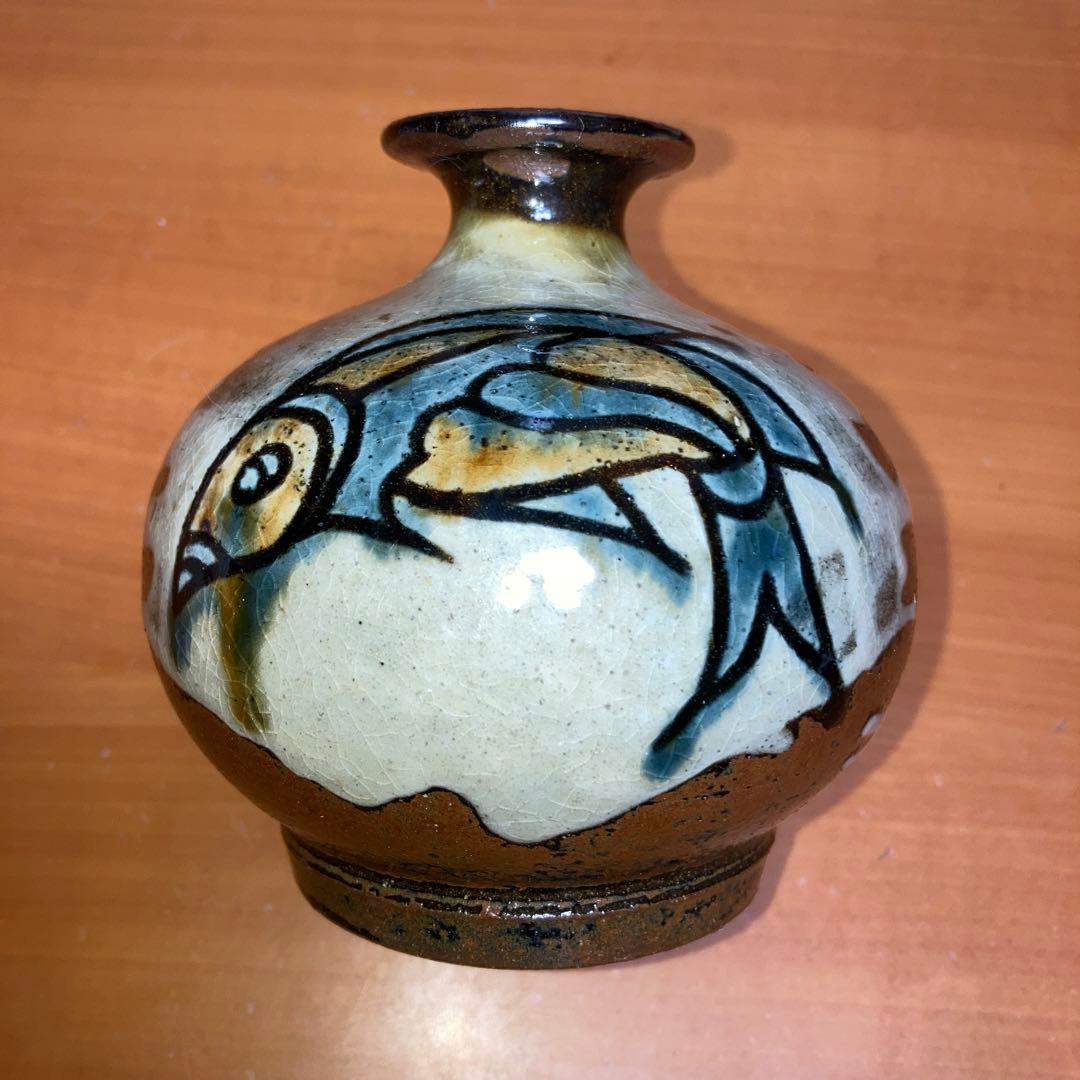 沖縄　人間国宝（故）金城次郎の長男（故）金城敏男作品　徳利or一輪挿し