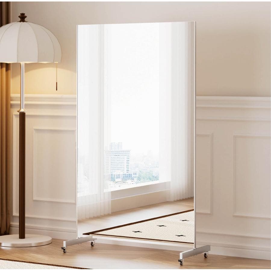 2660フィルムミラー 割れない鏡 全身鏡幅100×高さ160cmキャスター付白